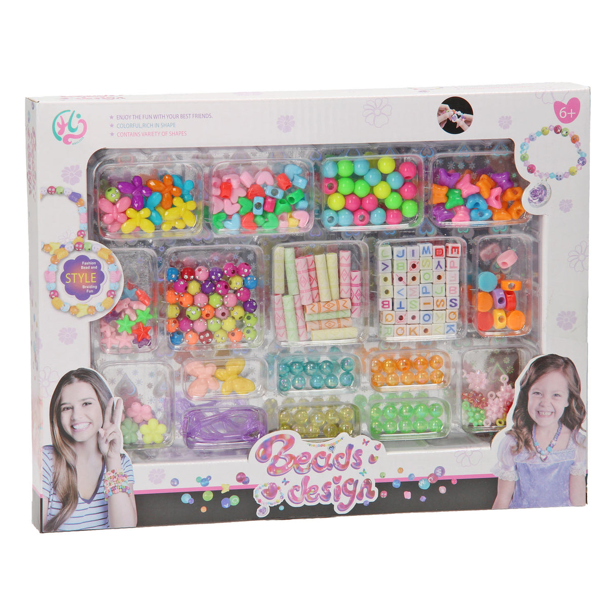 Ensemble de perles coloré, 17dlg.