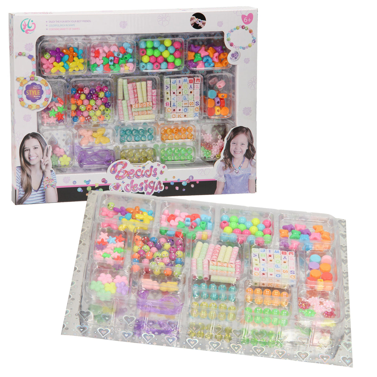 Ensemble de perles coloré, 17dlg.