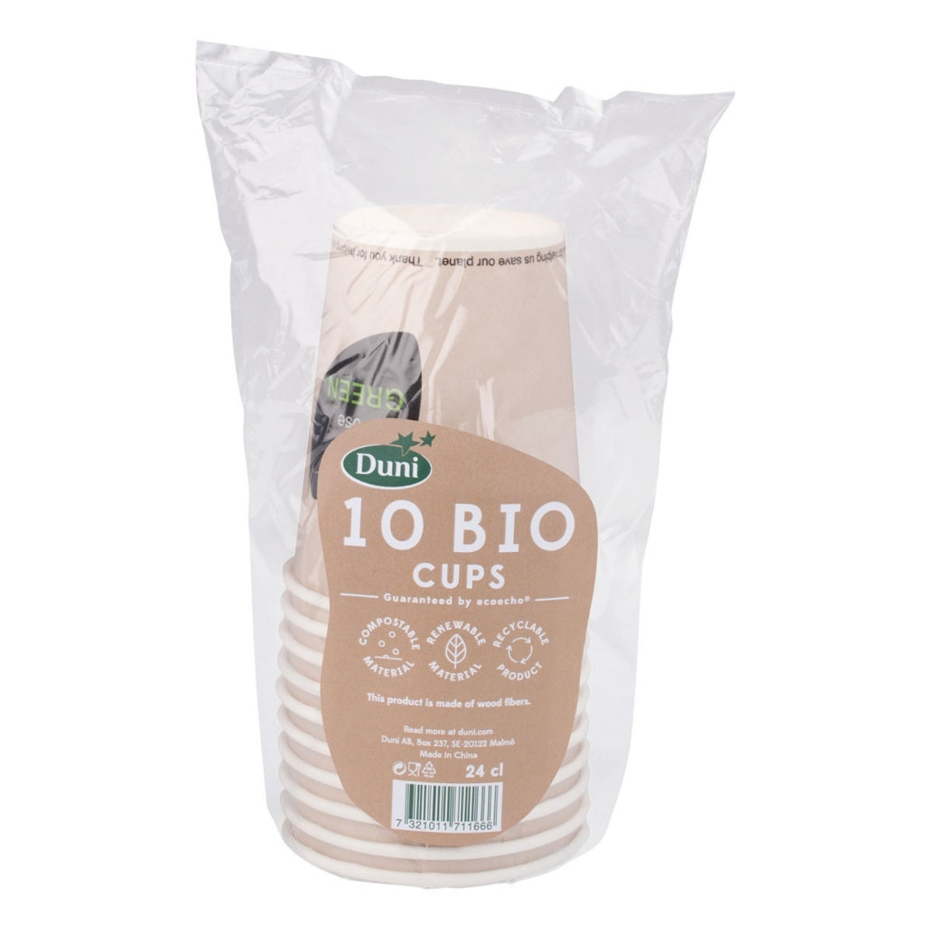Duni Bio engångskoppar Du valde grönt 240 ml 10 stycken