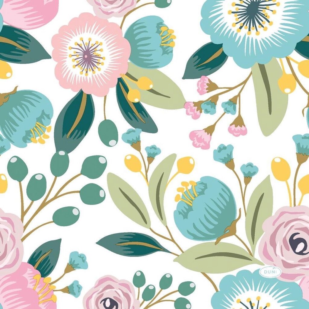 Duni serviettes fleuriss