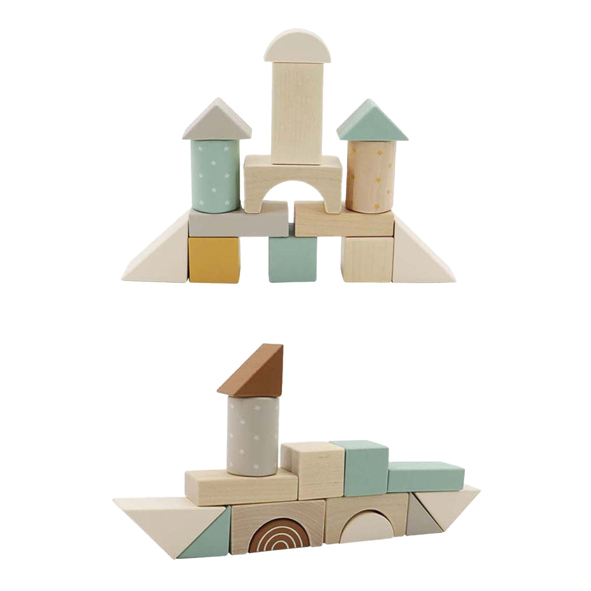 Wooden blocks cart, 25dlg.