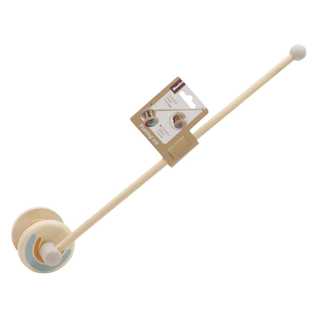 Wooden push figure rattle