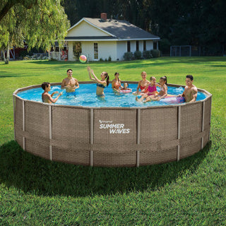 Summer Waves Swimming pool Elite Frame 549 x 132 cm Dark Triple Basketweave + Filter Pomp