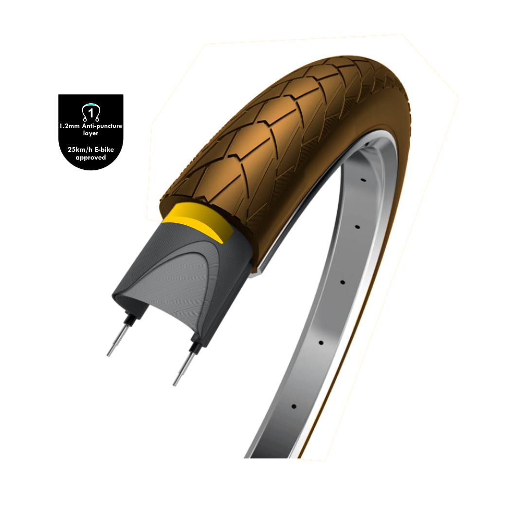 Wolff Mambo, marrone con riflesso, 28x2.0, Etro 50-622, 1,2 mm Anti-Fide-Feak Low