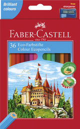Faber Castell FC-120136 Farbig Bleistift Faber-Castell Castle Sechseckboard-Papptasche mit 36 ​​Teilen