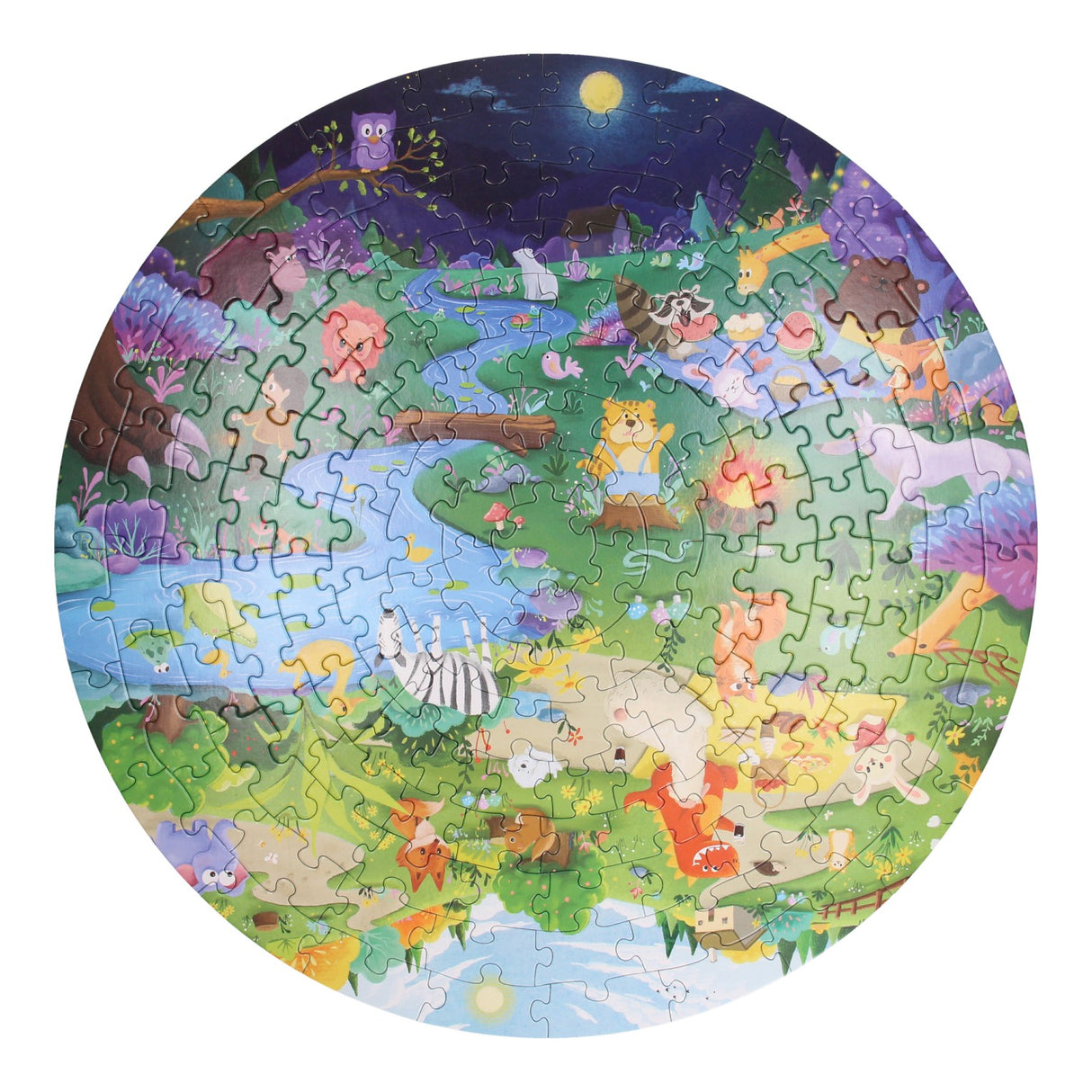 Round Puzzle in Storage Box Day Night, 150st.