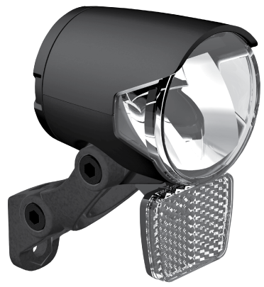 Headlight Horman h -black Mr4 Dynoamo - op der Funktioun - mat Halter - 100 120 Lumen