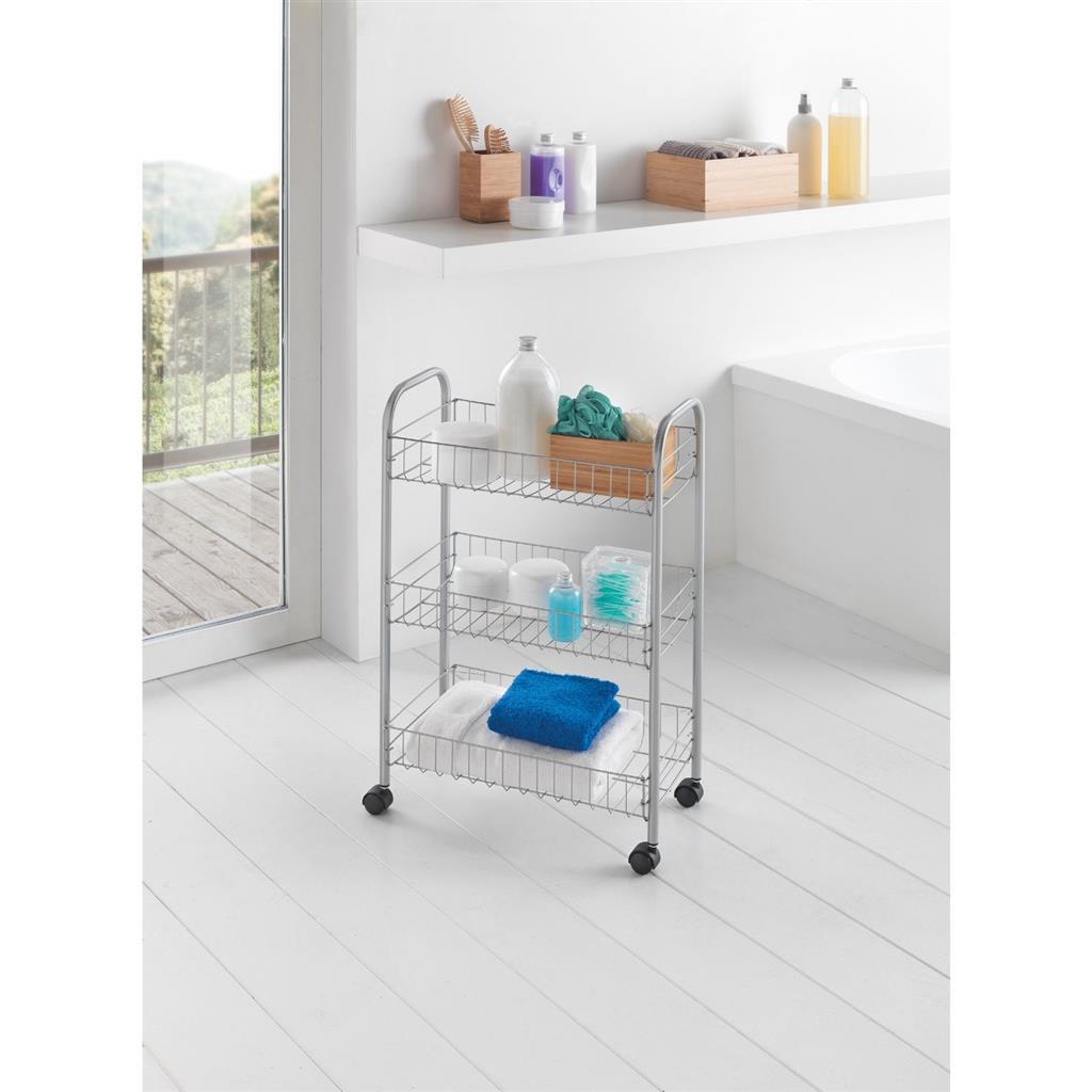 Tomado-Metaltex Tomado Metaltex Küchenbad Aufbewahrung Trolley Lugano 41x23x63 cm Räder