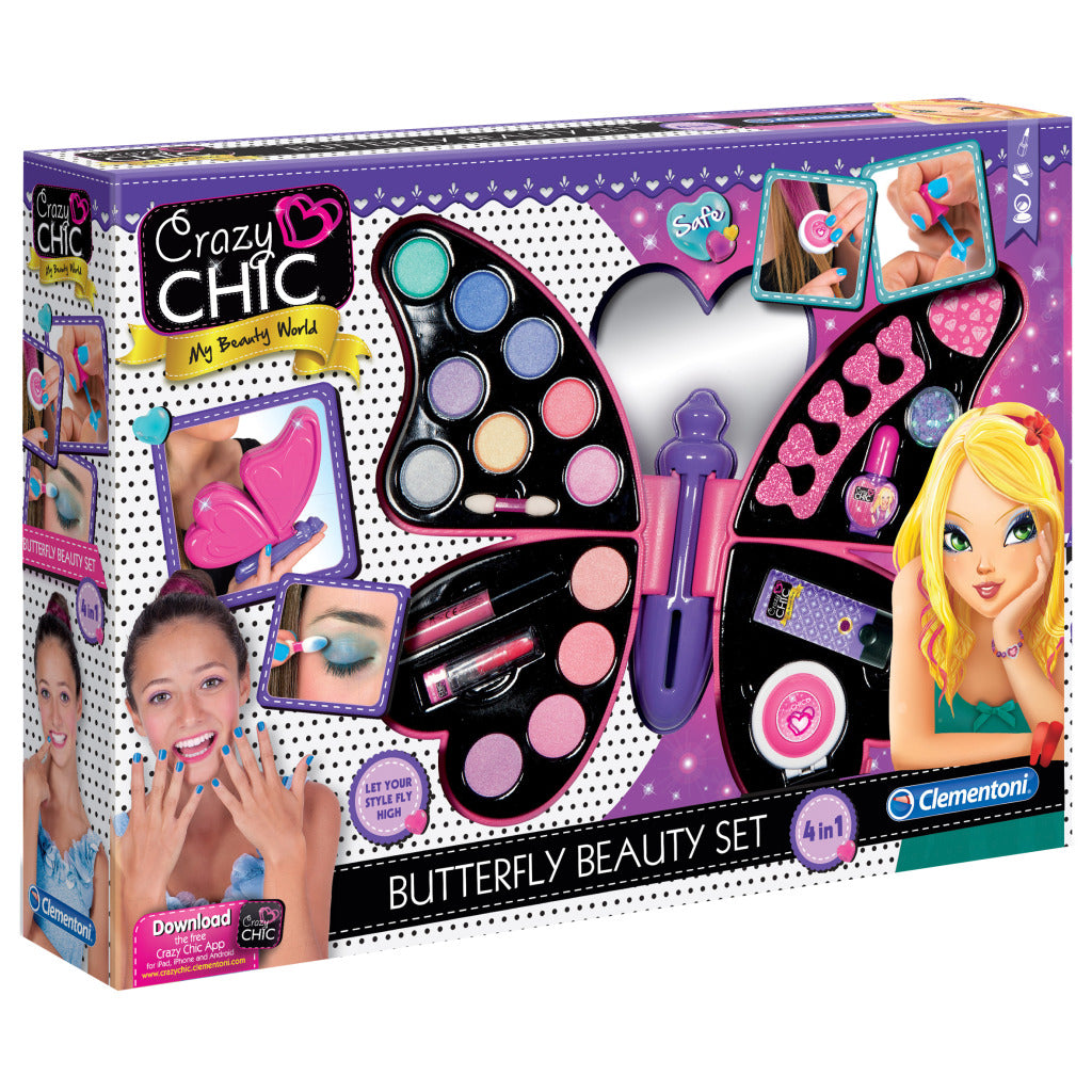 Clementoni Crazy Chic Butterfly Beautyset Make -up -Koffer