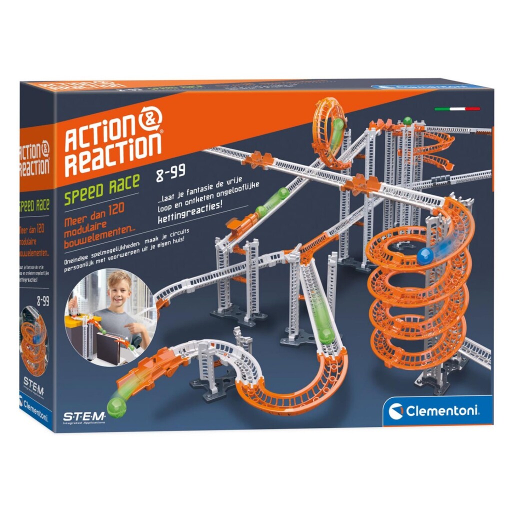 Clementoni Action and Reaction Knikkerbaan Speed ​​Race