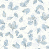 NOORDWAND NOORDWAND Fond d'écran des feuilles à feuilles persistantes blanches et bleues
