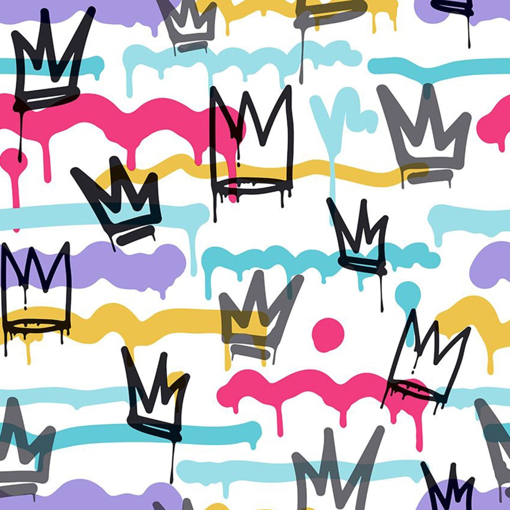Noordwand Noordwand tapet venner kaffe Sith Graffity og kroner hvid sort