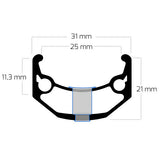 Ryde Relg Zac Bull 28 29 622 x 25c Aluminium 36 hull 14g svart skjerpet