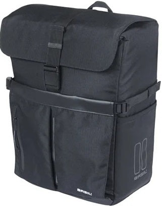 Basil Bolso de hombro para bicicletas Movimiento Mik Ganchs Negro con casco Bak | 15l