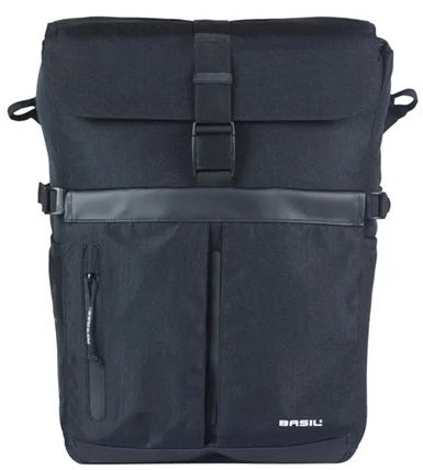 Basil Bolso de hombro para bicicletas Movimiento Mik Ganchs Negro con casco Bak | 15l