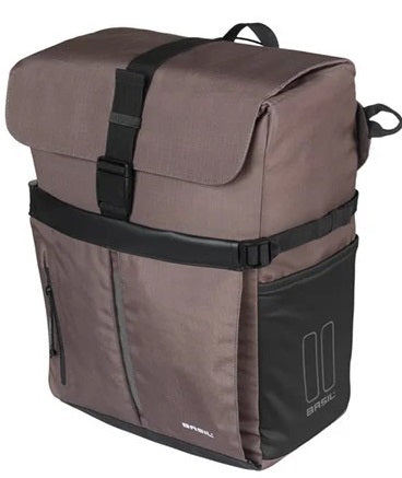 Basil Bicycle Shoulder bag Move Mik Hooks Brown with Helmet Bak | 15L