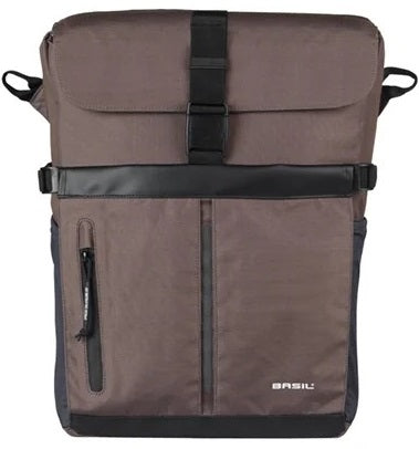 Basil Bicycle Shoulder bag Move Mik Hooks Brown with Helmet Bak | 15L