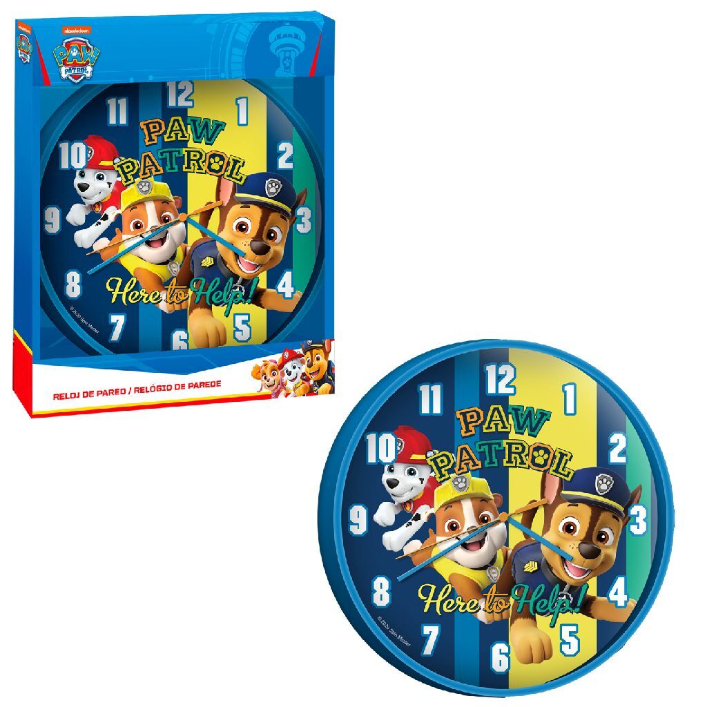 Zegar ścienny Paw Patrol 25 cm niebieski