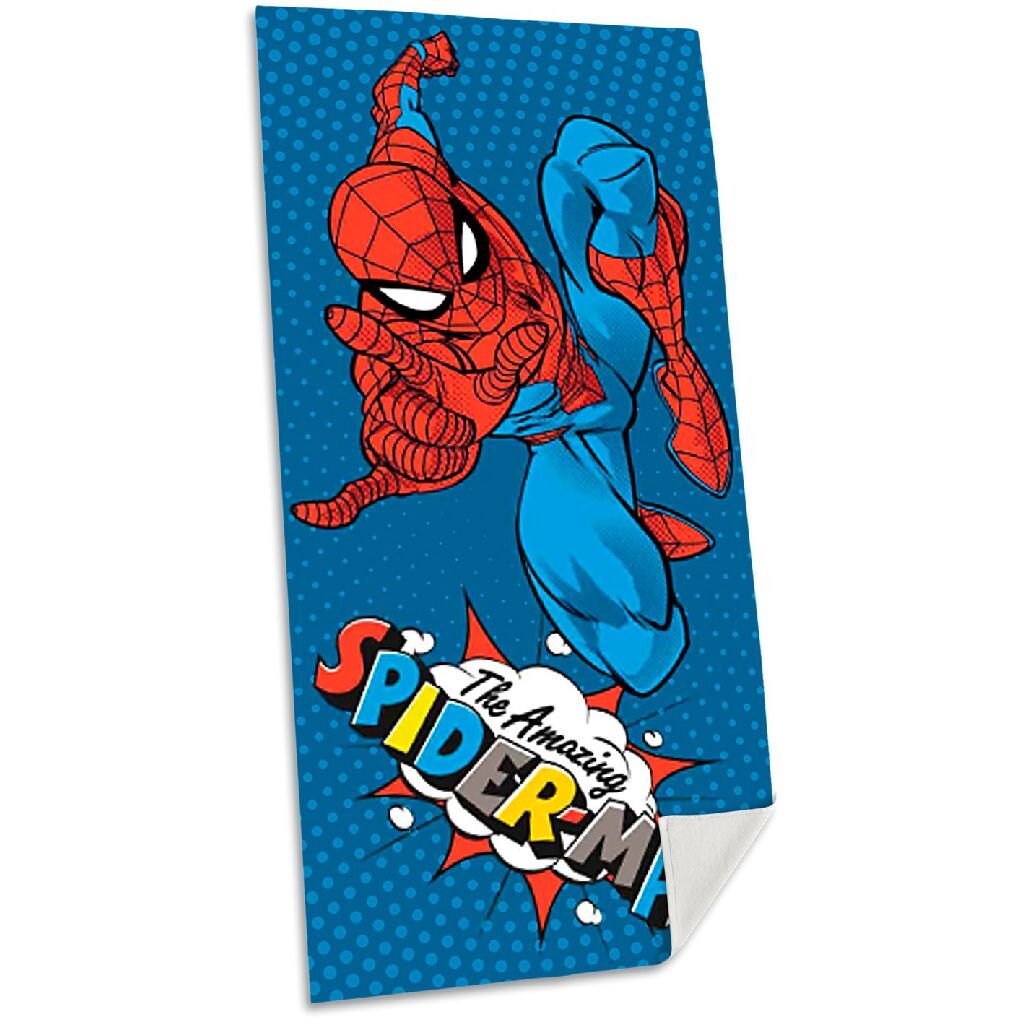 Serviette de plage Spiderman 70x140 cm Coton bleu