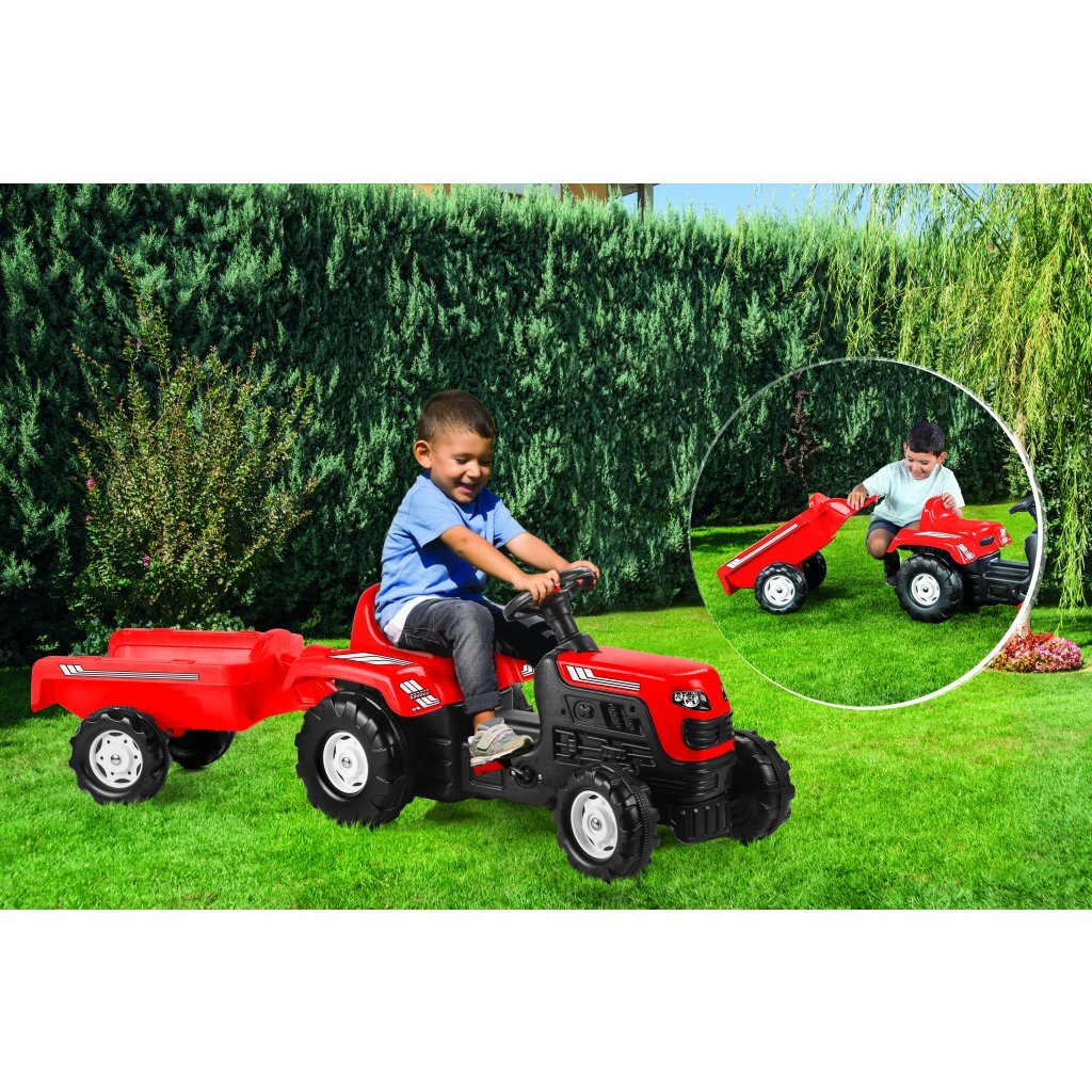 Dolu Ranchero Staircase Tractor with trailer horn red black