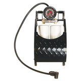 Pompe à pied Carpoint avec manomètre double premium 7 bar en acier noir