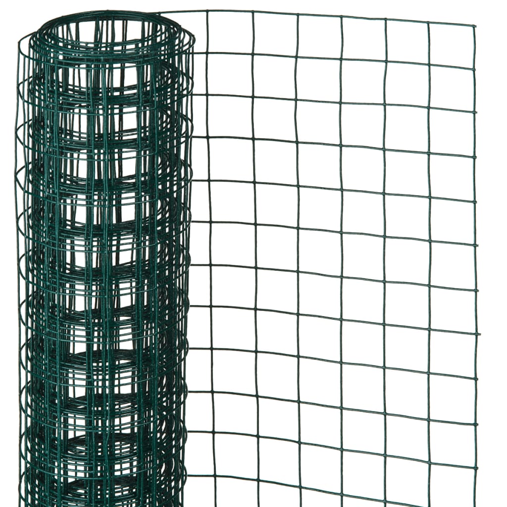 Nature Mesh Square 1x5 m 25 mm plastbelagd stålgrön