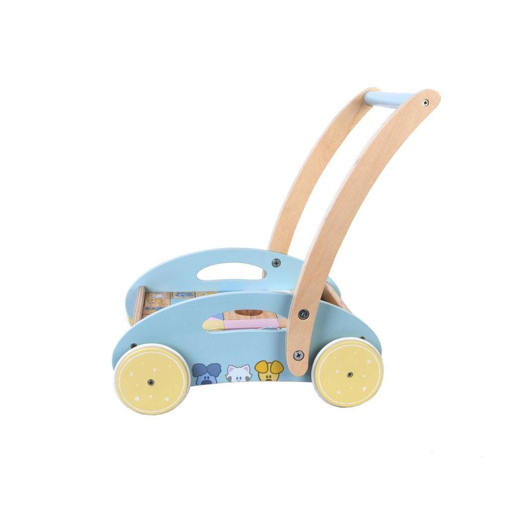 Rubo Toys Woezel and PIP Wooden block cart 27x35x36 cm