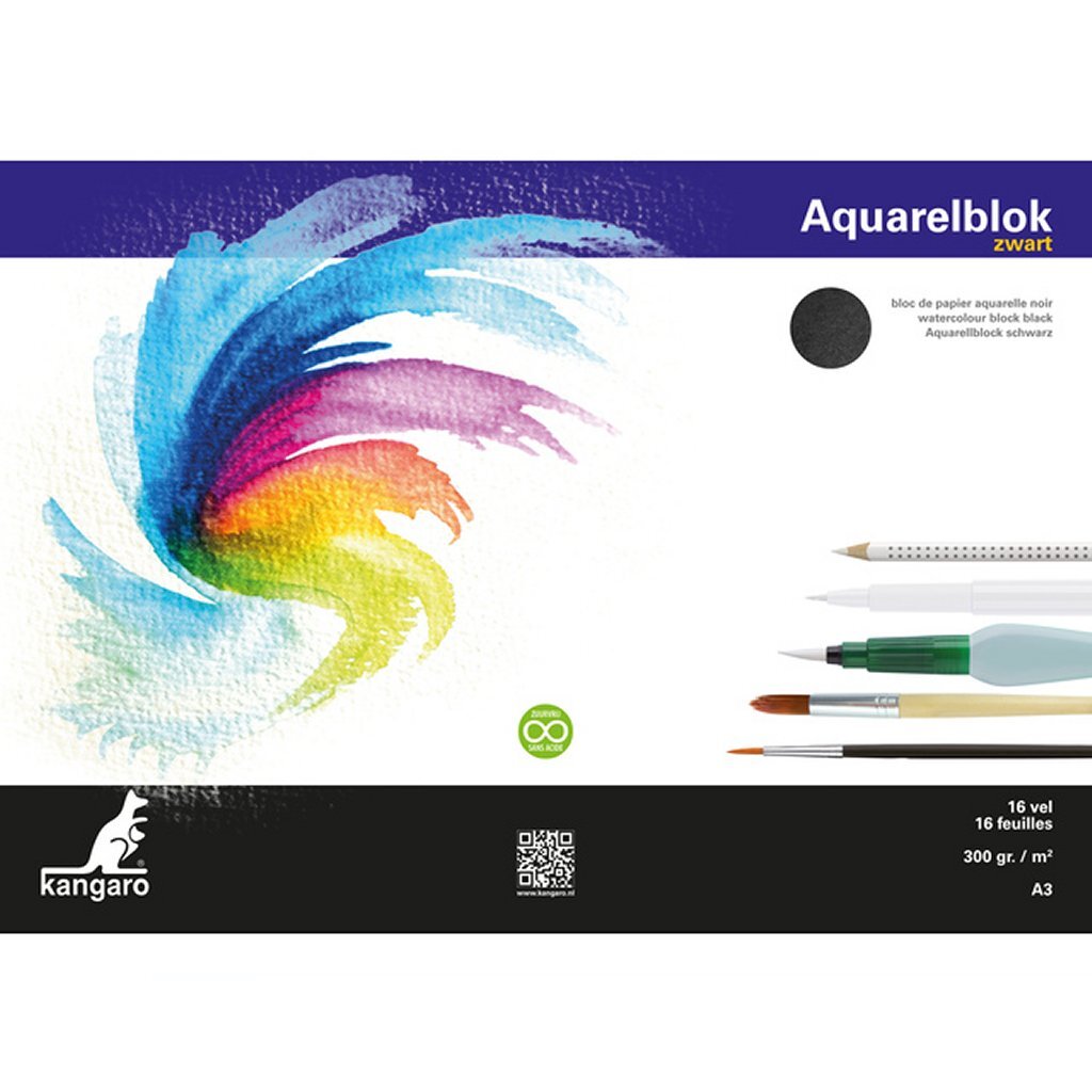 Kangaro K-5313 A3 Aquarel Block 300 gram 16 ark sort