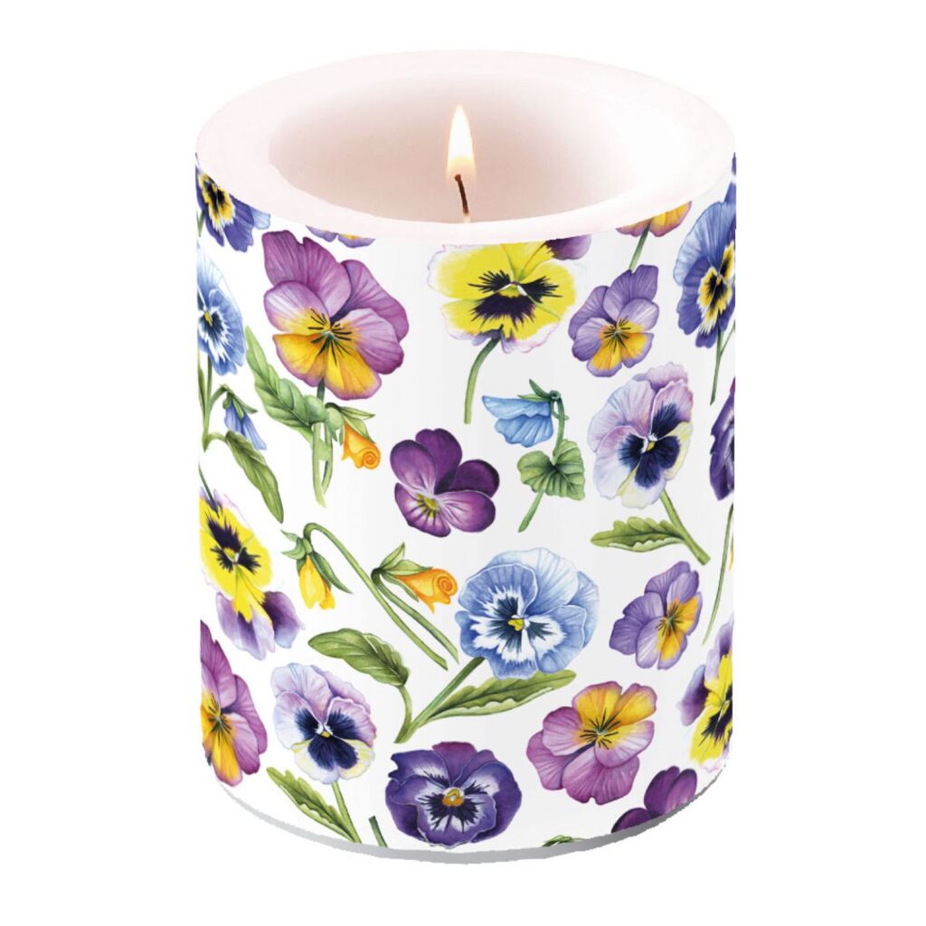 Ambiente Candle Large Violets 75 timer 10x12 cm