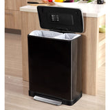 Eko eko pedal bin e-kub 28 l+18 l mattzwart