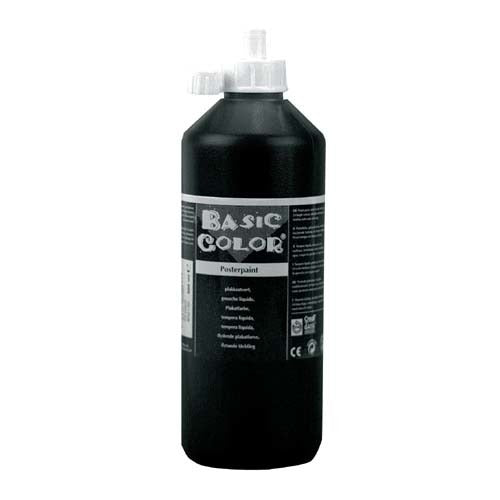 Grundlæggende Plakkaat Paint Black 500 ml