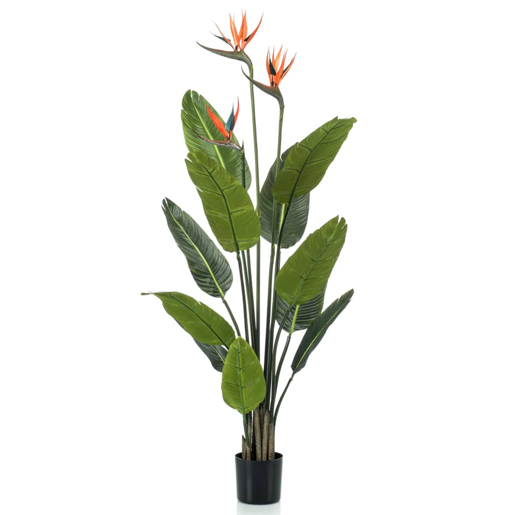 Plant d'art émeraude émeraude avec pot et fleurs Strelitzia 120 cm