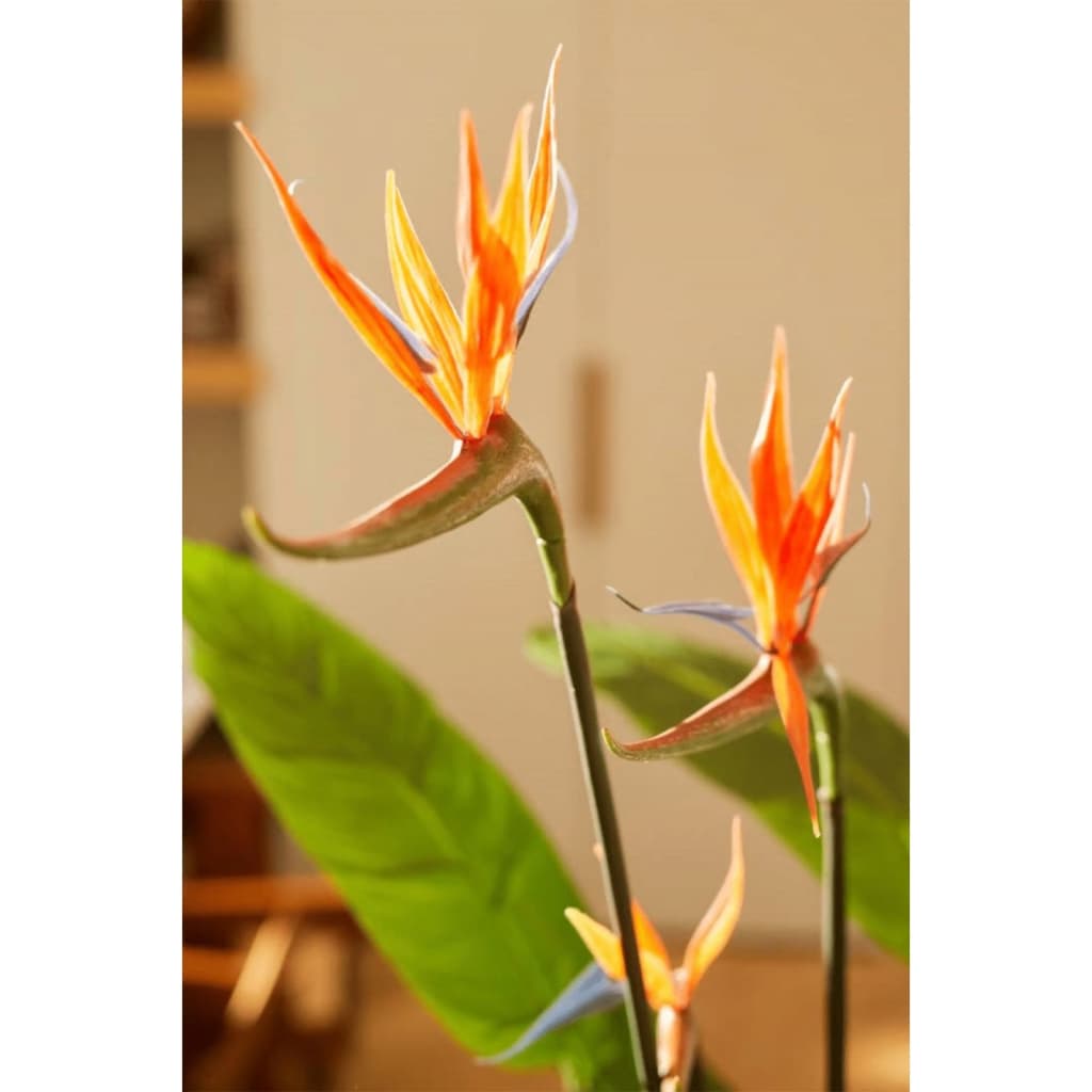 Plant d'art émeraude émeraude avec pot et fleurs Strelitzia 120 cm