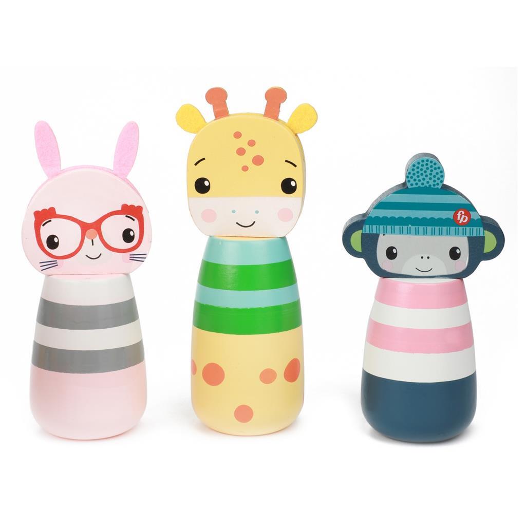 Jeu de quilles en bois Fisher Price avec animaux