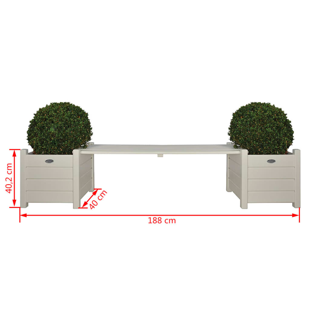 Esschert Design Esschert Design Bank mat Planzet Wäiss CF33W