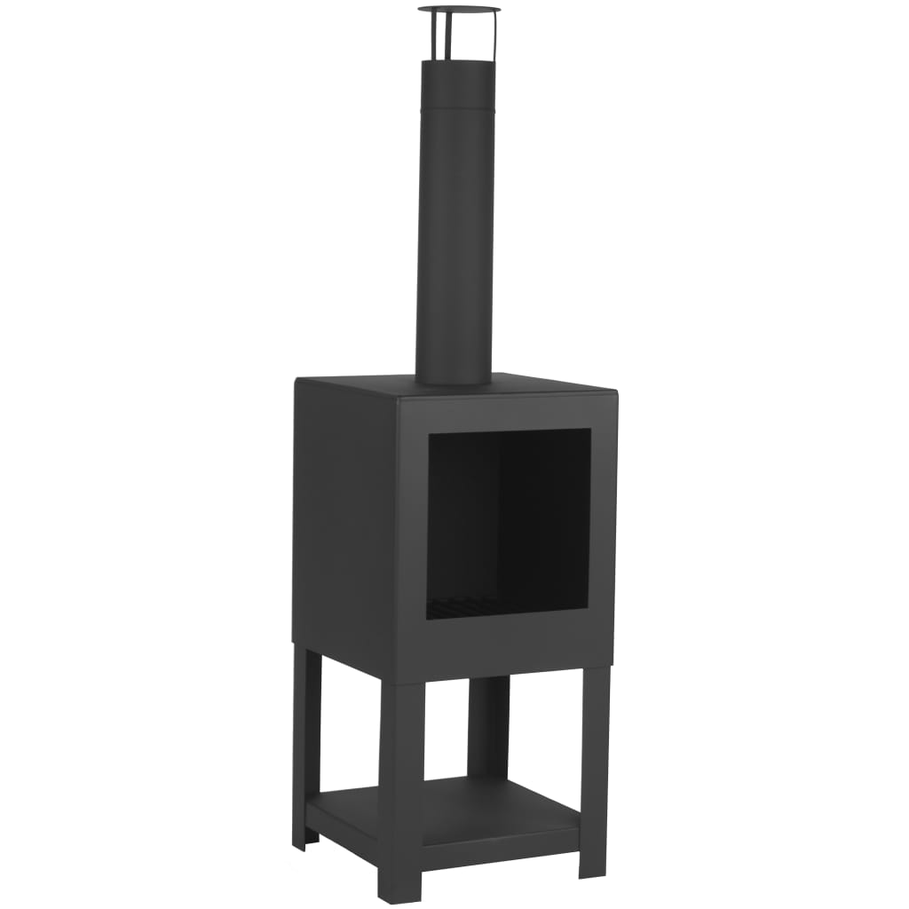Esschert Design Esschert Design Garden Peis with Wood Storage Black FF410
