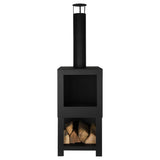 Esschert Design Esschert Design Garden Peis with Wood Storage Black FF410