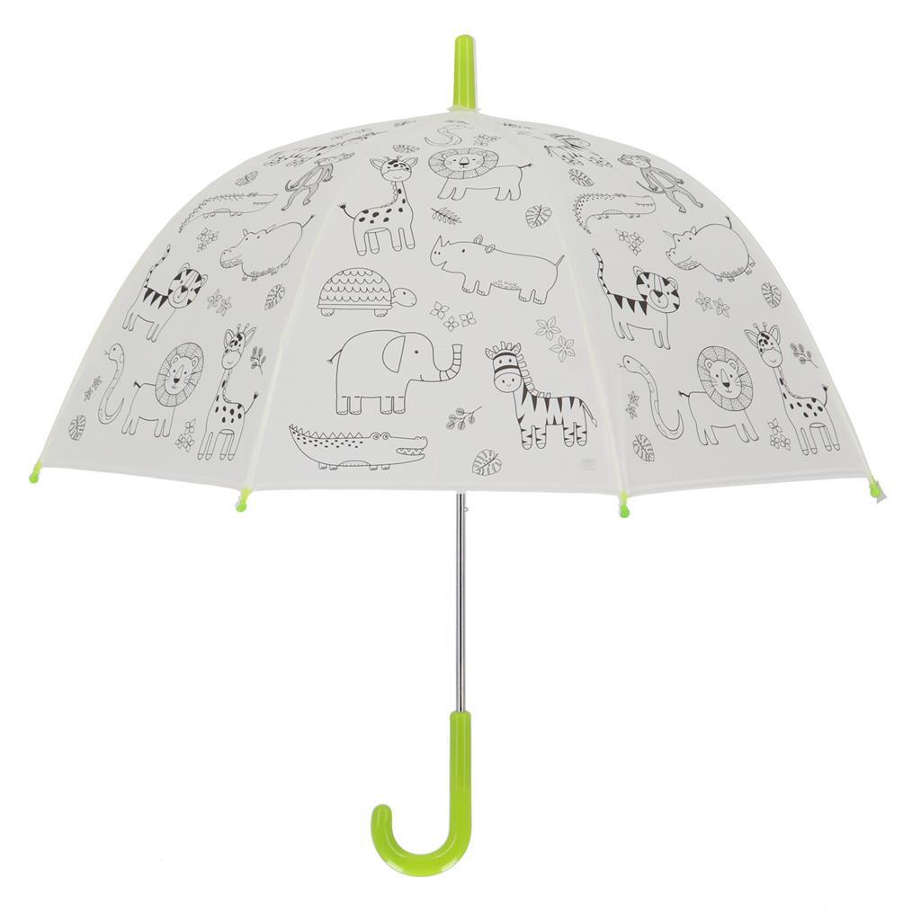 Essschert design färg paraplu djungled djur + 9 markörer