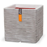 Capi Planter Nature Rib kvadrat 50x50 cm slonokoščene slonovine