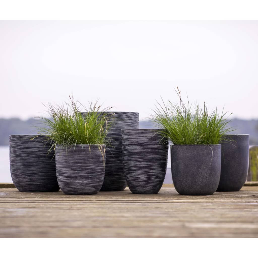 Capi Planter Wash Rib Low Elegant 34x46 cm Gray