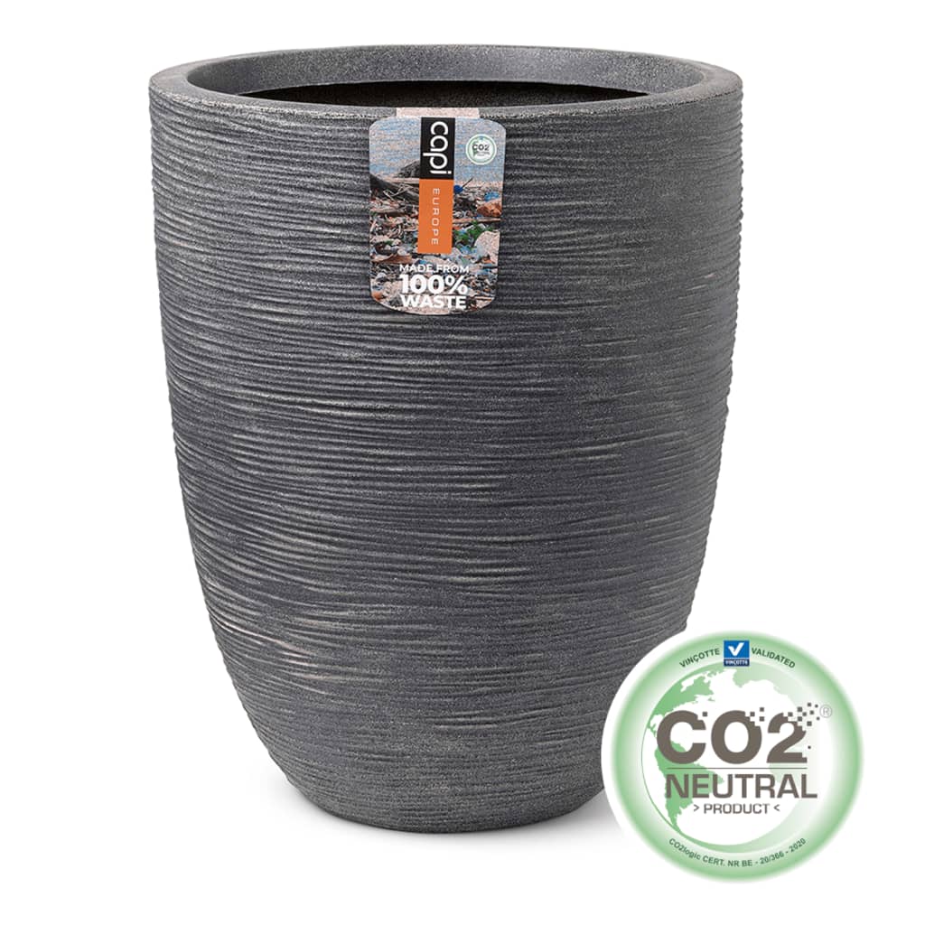 Capi planter vask ribben lav elegant 46x58 cm grå