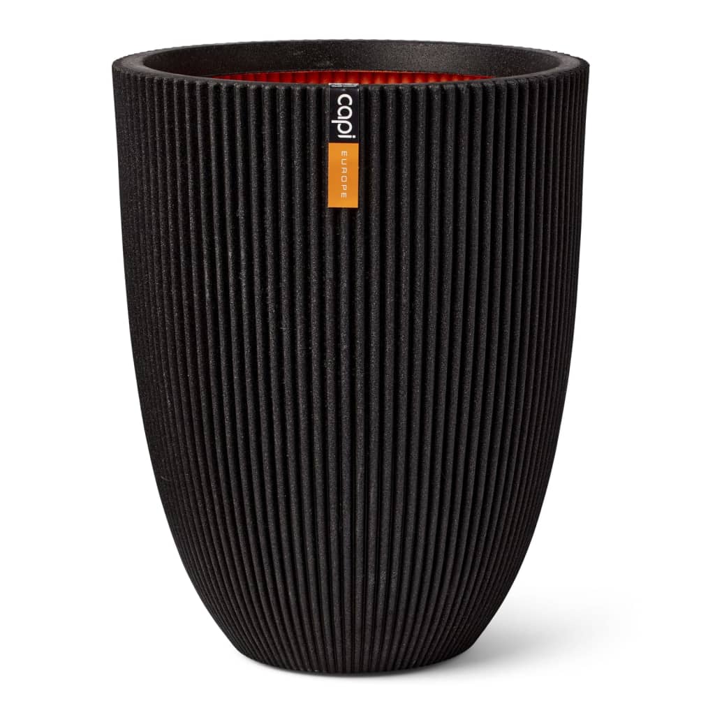 Capi Flowerpot Groove elegant 34x46 cm svart