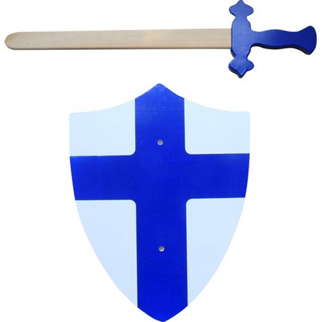Simplement pour les enfants en bois et bouclier bleu