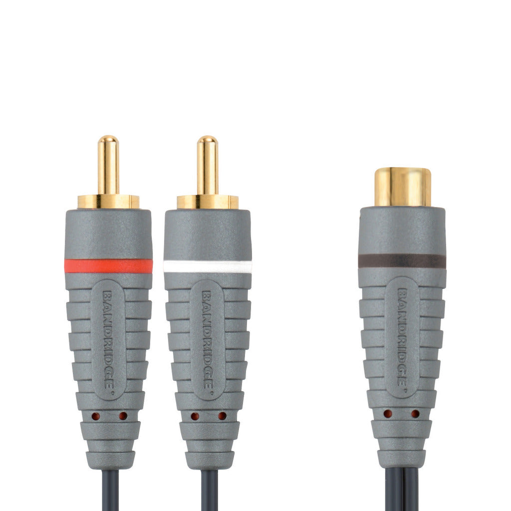 Bandridge Bal4600 Subwoofer Cable 2X RCA Male - RCA Kvinna 0,20 m blå