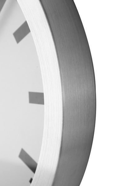 NEXTIME NE-3998ST Wall clock slide. 19 cm, brushed aluminum, 'station'