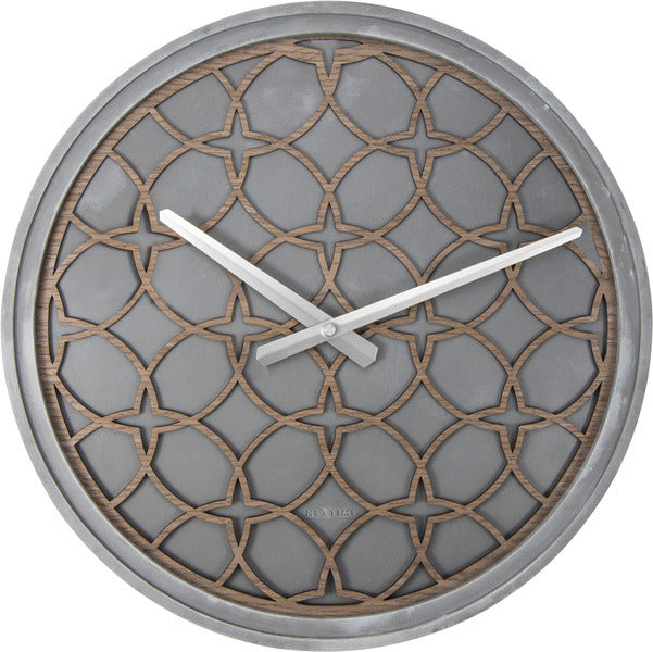 Tobado de reloj de pared NEXTIME NE-3212BR. 39.5 cm, Polyresin Wood, Gray