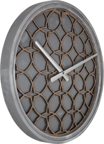 Tobado de reloj de pared NEXTIME NE-3212BR. 39.5 cm, Polyresin Wood, Gray