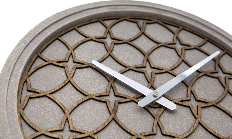 Tobado de reloj de pared NEXTIME NE-3212BR. 39.5 cm, Polyresin Wood, Gray