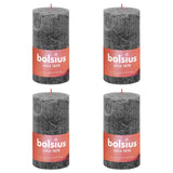 Bolsius Bolsius Stollen Shine 4 St rustic 130x68 mm Storm Grey
