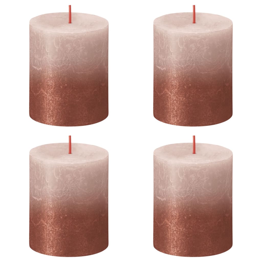 Bolsius Bolsius Stollen Sunset 4 St Rustiek 80x68 mm Mistro -pink in Amber